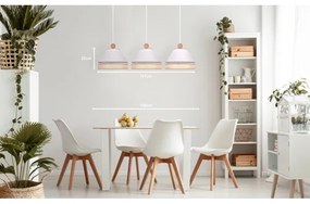 Duolla - Luster na lanku AVIGNON 3xE27/15W/230V biela/ratan