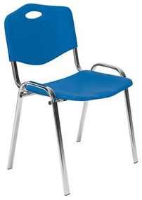 Plastová jedálenská stolička ISO Chrom, modrá