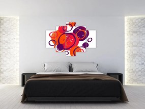 Obraz - Motív s kruhmi v teplých farbách (150x105 cm)