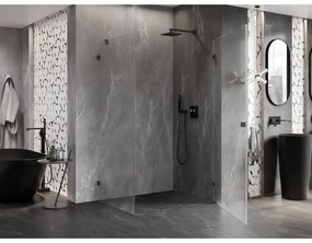 Mexen Lunar-B, výklopný sprchový kút pravý 100 x 70 cm, 8mm číre sklo, profil grafit brúsený, 832-100-070-66-00-P