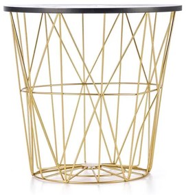 KONFERENČNÝ STOLÍK MANUEL ČIERNY MRAMOR / ZLATÝ