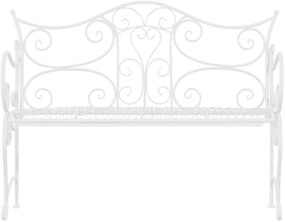 Rustikálna kovová lavička Tar - Biela