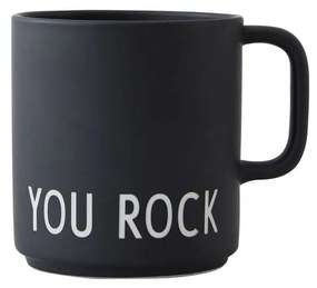 Čierny porcelánový hrnček 250 ml You Rock – Design Letters