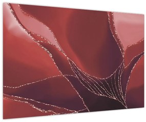 Obraz - Červená abstraktná kvetina N⁰2 (90x60 cm)