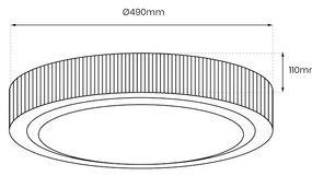 Stropné LED svietidlo Miri, 1x LED 34w, 4000k, w/b