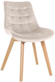 Stolička Brook - zamat - Krémová