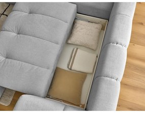 Svetlosivá rozkladacia/s úložným priestorom rohová pohovka (ľavý roh/do L) Fuji – Bobochic Paris