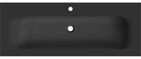 Mexen Vela, umývadlo na zapustenie 121 x 46,5 cm, čierna matná, 25231271