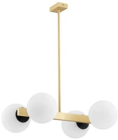 Argon 1767 - Luster na tyči FREEMONT 4xE27/15W/230V zlatá/biela/čierna
