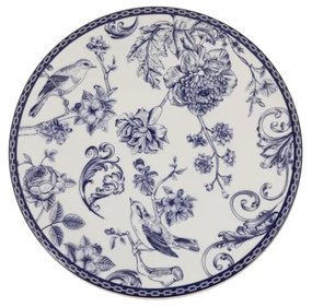 24-dielna jedálenská súprava, biela/modrá, porcelán