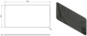 Sapho Sapho, ISHAPE Zrkadlo 1200x600mm, zaoblené rohy, bez uchytenia, AG612