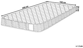 Taštičkový matrac 160x200 cm BALAR (stredne tvrdý). Vlastná spoľahlivá doprava až k Vám domov. 1022463