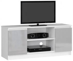 Stolík pod TV RTV 120 2D 1P metalický, lesk