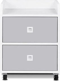 Kontejner na kolečkách MIRUM šedý/bílý