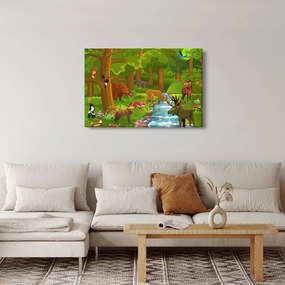 Detský obraz so zvieratkami (90x60 cm)