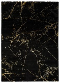 Čierny koberec Universal Gold Marble, 60 x 120 cm