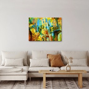 Obraz - Architektúra, kubistická abstrakcia (70x50 cm)