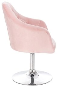 LuxuryForm DESIGN Kreslo ANDORA VELUR na striebornom tanieri - svetlo ružové