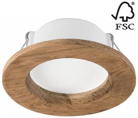 Lamkur LED Podhľadové svietidlo WOODY SPOT LED/5,5W/230V 4000K orech ø 10 cm LA51840