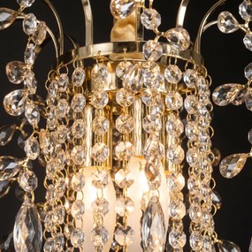 Toolight Toolight, krištáľová závesná lampa Ø30 cm, 3×E14, SWE090-CP, zlatá lesklá, OSW-30217