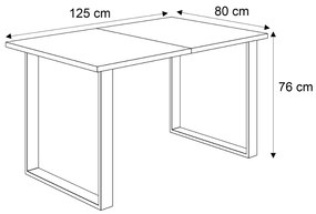 PLUTO JEDÁLENSKÝ STÔL DUB STIRLING / BIELY 125 cm