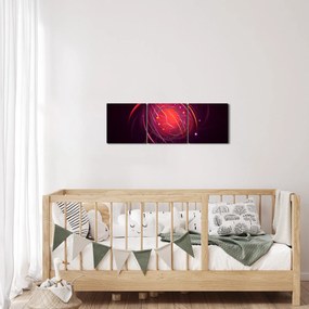 Moderný obraz abstrakcie (s hodinami) (90x30 cm)