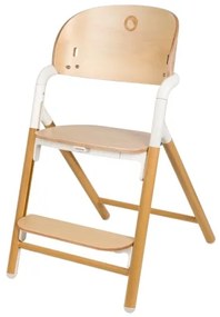 Lionelo - Detská jedálenská stolička 3v1 CELIA Biela / prírodné drevo
