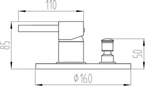 Mexen Lua, podomietková sprchová batéria, čierna, 72835-70