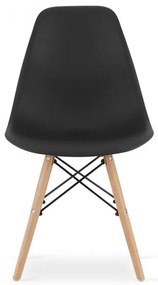 Jedálenská stolička OSAKA čierna (hnedé nohy)