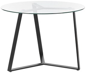 Okrúhly sklenený jedálenský stôl ⌀ 100 cm čierny KEBRI Beliani