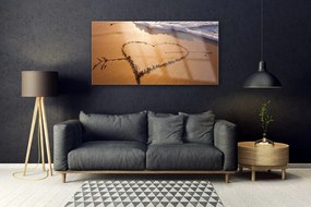 Obraz na akrylátovom skle Pláž srdce more umenie 120x60 cm