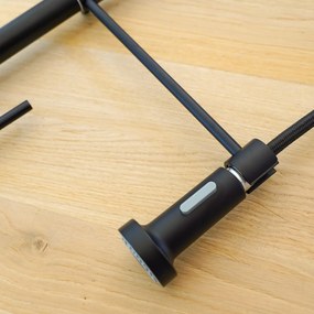 Gamma Solid, stojanková drezová batéria s elastickou výlevkou, čierna matná, GMA-BSL-BK