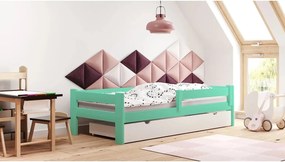 Posteľ dzieciece drevená Tymek - 180 x 80 cm - Farba Tyrkysová - Koncovka Série