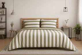 Bavlnené obliečky STRIPES bielo-zelené Rozmer obliečky: 2 ks 70 x 90 cm | 200 x 220 cm