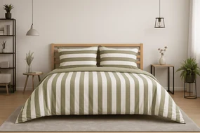 Bavlnené obliečky STRIPES bielo-zelené Rozmer obliečky: 70 x 90 cm | 140 x 200 cm