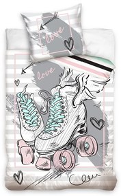 BedTex Bavlnené obliečky Kolieskové korčule Roller Dance, 140 x 200 cm, 70 x 90 cm