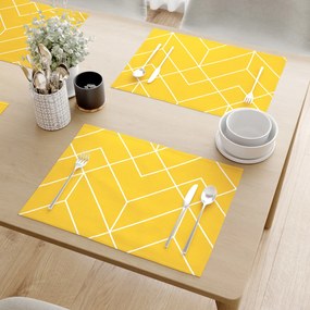 Goldea prestieranie na stôl 100% bavlnené plátno - mozaika na žltom - sada 2ks 30 x 40 cm