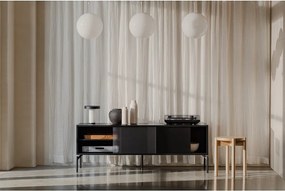 Čierny TV stolík 160x60x42 cm Met – noo.ma