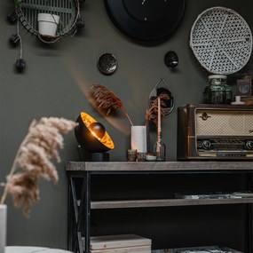 Priemyselná stolná lampa čierna so zlatým vnútrom - Magna Eglip