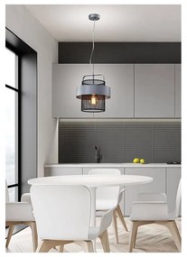 Kovové závesné svietidlo v čierno-striebornej farbe ø 30 cm Fiba - Candellux Lighting