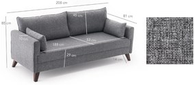 Rozkladacia pohovka  Bellina (sivá). Vlastná spoľahlivá doprava až k Vám domov. 1063003