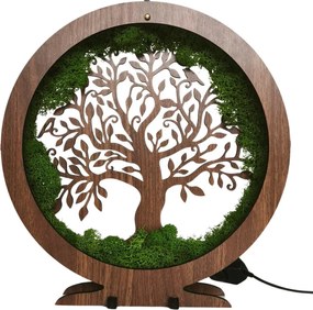 LED lampa Strom života – machová dekorácia na stôl I SENTOP LED0574-ORECH-WENGE