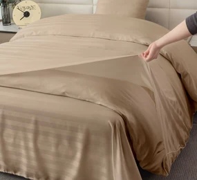 Hotelové obliečky z mikrovlákna JASMINE béžové - prúžok 2 cm, hotelové obálkové zapínanie Rozmer obliečky: 2 ks 70 x 90 cm | 200 x 220 cm