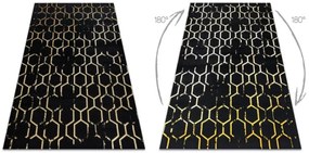 Koberec GLOSS 407C 86 Styl, glamour - čierny, zlatý