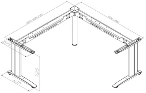 Rohový kancelársky písací stôl PRIMO FLEXIBLE 1800 x 1800 mm, orech