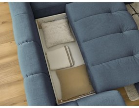 Modrá rozkladacia/s úložným priestorom rohová pohovka (pravý roh/do L) Fuji – Bobochic Paris