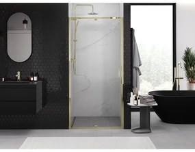 Mexen Exo, výklopné sprchové dvere 115 cm, číre sklo, zlatá, 819-115-000-50-00