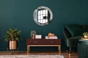 Okrúhle dekoračné zrkadlo s motívom Abstraktné okno z farebného skla fi 60 cm
