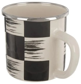 Hrnček smalt ŠACHOVNICA Lem 0,41 l, pr. 8,8 cm