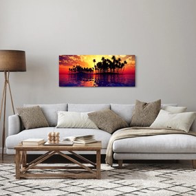 Obraz ostrovu pri západe slnka (120x50 cm)